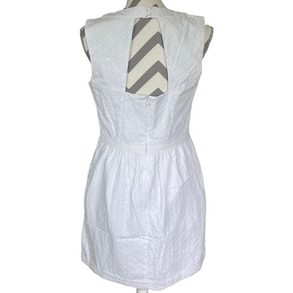Vineyard Vines White Eyelet Fit & Flare Dress Size 10 $208 Retail Cut Out Back - Picture 5 of 16